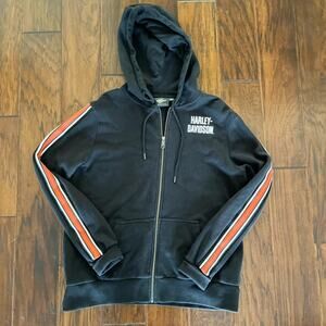 Black blinged harley davidson ladies zip up hoodie fits like M